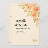 🌸 Elegant Floral Wedding Invitation 🌸 招待状 (正面/裏面)