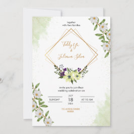 Elegant Floral Wedding Invitation 招待状