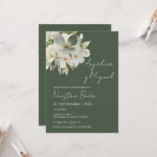 Elegant Floral Wedding Invitation 招待状