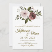 Elegant Floral Wedding Invitation 招待状 (正面)
