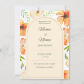 Elegant floral wedding invitation 招待状 (正面)