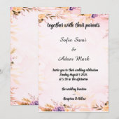“Elegant Floral Wedding Invitation” 招待状 (正面/裏面)