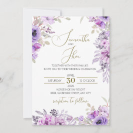 Elegant Floral Wedding Invitation 招待状