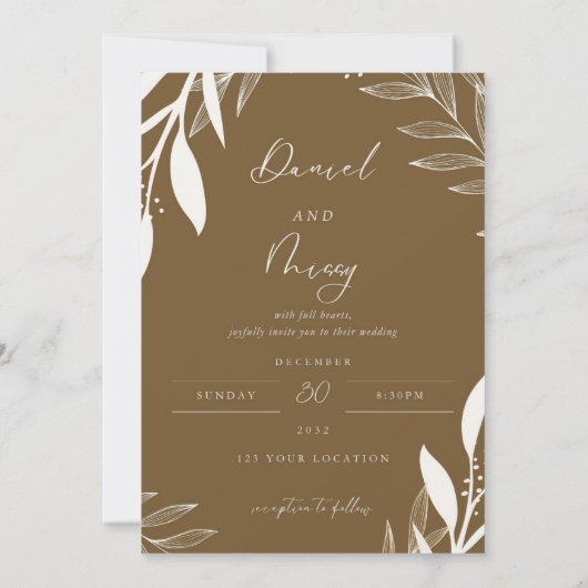 Elegant Floral Wedding Invitation 招待状 (裏面)