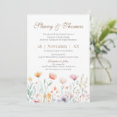 Elegant Floral Wedding Invitation 招待状 (スタンド正面)