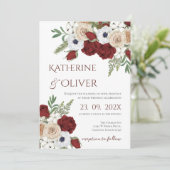 Elegant Floral Wedding Invitation 招待状 (スタンド正面)