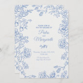 Elegant Floral Wedding Invitation  招待状 (正面/裏面)