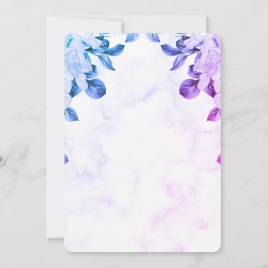 Elegant  Floral Wedding Invitation  招待状 (裏面)