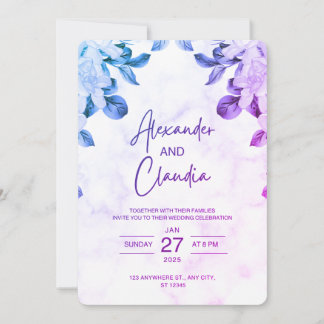 Elegant  Floral Wedding Invitation  招待状