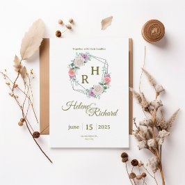 Elegant Floral Wedding Invitation  招待状