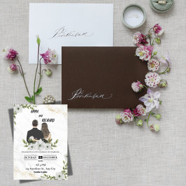 Elegant Floral Wedding Invitation 招待状