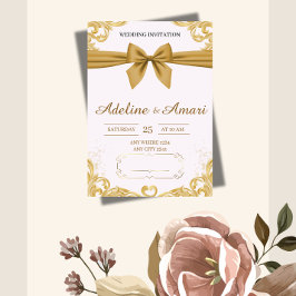 Elegant Floral Wedding Invitation 招待状