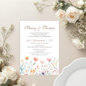 Elegant Floral Wedding Invitation 招待状