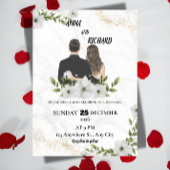 Elegant Floral Wedding Invitation 招待状
