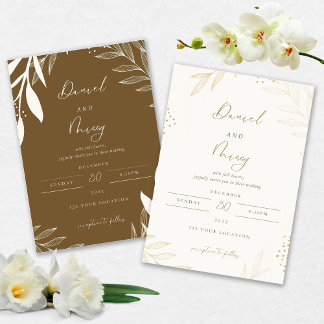 Elegant Floral Wedding Invitation 招待状