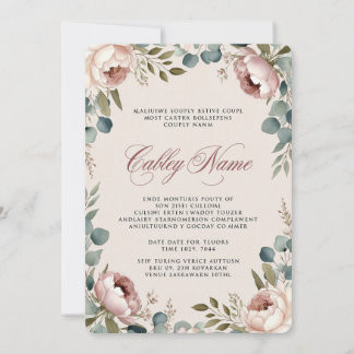 Elegant Floral Wedding Invitation  招待状