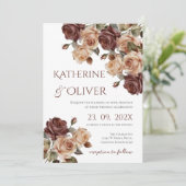 Elegant Floral Wedding Invitation 招待状 (スタンド正面)