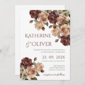 Elegant Floral Wedding Invitation 招待状 (正面/裏面)