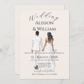 Elegant Floral Wedding Invitation 招待状 (正面/裏面)