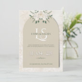 Elegant Floral Wedding Invitation | Arch Design 招待状 (スタンド正面)