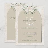 Elegant Floral Wedding Invitation | Arch Design 招待状 (正面/裏面)
