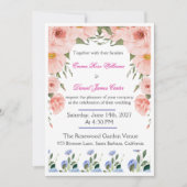 Elegant Floral Wedding Invitation | Blush Pink  招待状 (正面)