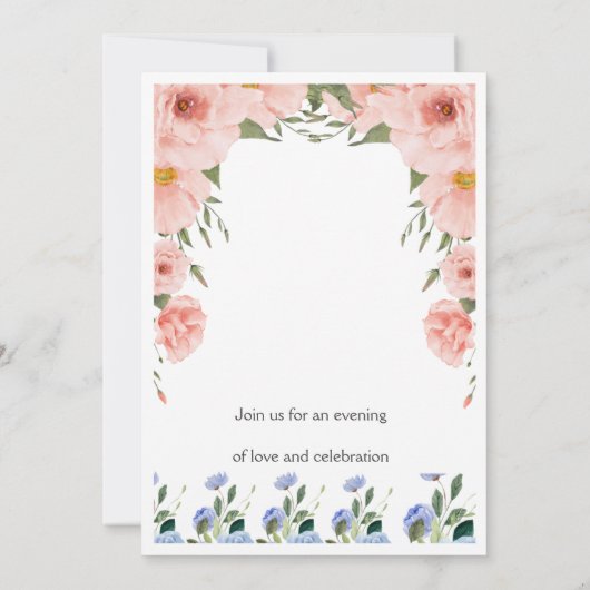 Elegant Floral Wedding Invitation | Blush Pink  招待状 (裏面)