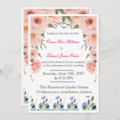Elegant Floral Wedding Invitation | Blush Pink  招待状 (正面/裏面)