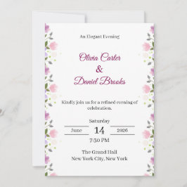Elegant Floral Wedding Invitation Card 招待状