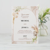 Elegant Floral Wedding Invitation Card 招待状 (スタンド正面)