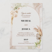 Elegant Floral Wedding Invitation Card 招待状 (正面)