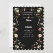 Elegant Floral Wedding Invitation Card 招待状 (正面)