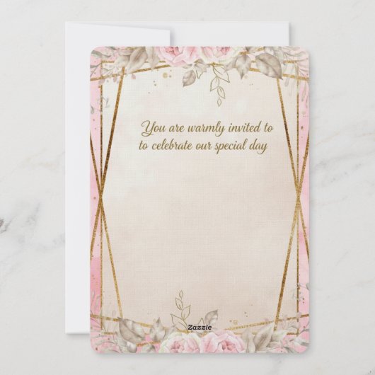 Elegant Floral Wedding Invitation Card 招待状 (裏面)