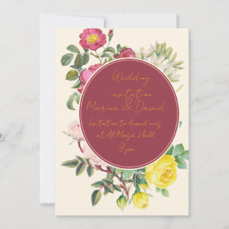 Elegant Floral Wedding Invitation Card 招待状