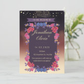 Elegant Floral Wedding Invitation Card – Romantic  招待状 (スタンド正面)