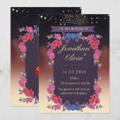Elegant Floral Wedding Invitation Card – Romantic  招待状 (正面/裏面)