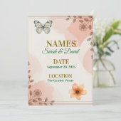 Elegant Floral Wedding Invitation Customizable. 招待状 (スタンド正面)