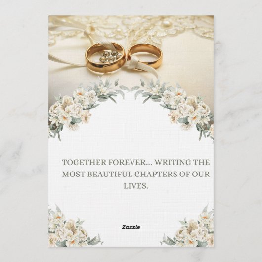 Elegant Floral Wedding Invitation – Customizable 招待状 (裏面)