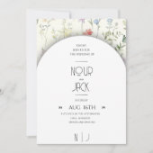 Elegant Floral Wedding Invitation – Customizable W 招待状 (正面)