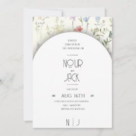 Elegant Floral Wedding Invitation – Customizable W 招待状