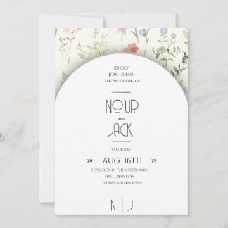 Elegant Floral Wedding Invitation – Customizable W 招待状