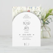Elegant Floral Wedding Invitation – Customizable W 招待状 (スタンド正面)