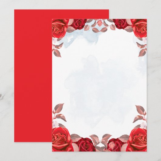 Elegant Floral Wedding Invitation Design 招待状 (正面/裏面)