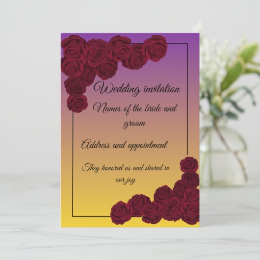 Elegant Floral Wedding Invitation Design 招待状 (スタンド正面)