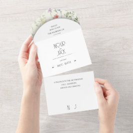 Elegant  Floral Wedding Invitation | Editabl オールインワン招待状