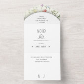 Elegant  Floral Wedding Invitation | Editabl オールインワン招待状 (内側)