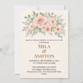 Elegant Floral Wedding Invitation – Editable 招待状 (正面)