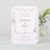 Elegant Floral Wedding Invitation Editable Custom 招待状 (スタンド正面)