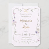 Elegant Floral Wedding Invitation Editable Custom 招待状 (正面)