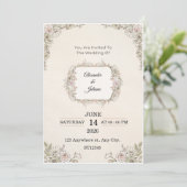Elegant Floral Wedding Invitation | Editable Moder 招待状 (スタンド正面)